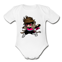 Character #4 Organic Short Sleeve Baby Bodysuit - white