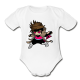 Character #4 Organic Short Sleeve Baby Bodysuit - white
