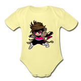 Character #4 Organic Short Sleeve Baby Bodysuit - washed yellow