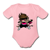 Character #4 Organic Short Sleeve Baby Bodysuit - light pink