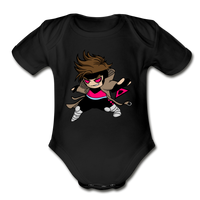 Character #4 Organic Short Sleeve Baby Bodysuit - black