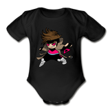 Character #4 Organic Short Sleeve Baby Bodysuit - black