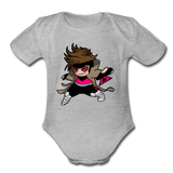 Character #4 Organic Short Sleeve Baby Bodysuit - heather gray