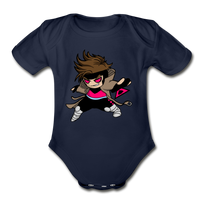 Character #4 Organic Short Sleeve Baby Bodysuit - dark navy