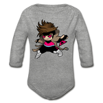 Character #4 Organic Long Sleeve Baby Bodysuit - heather gray