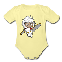 Character #5 Organic Short Sleeve Baby Bodysuit - washed yellow
