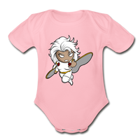 Character #5 Organic Short Sleeve Baby Bodysuit - light pink