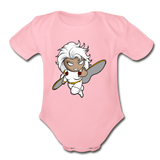 Character #5 Organic Short Sleeve Baby Bodysuit - light pink