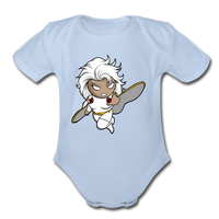 Character #5 Organic Short Sleeve Baby Bodysuit - sky