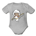 Character #5 Organic Short Sleeve Baby Bodysuit - heather gray