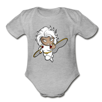 Character #5 Organic Short Sleeve Baby Bodysuit - heather gray