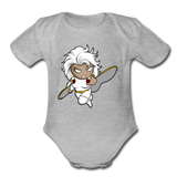 Character #5 Organic Short Sleeve Baby Bodysuit - heather gray