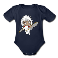Character #5 Organic Short Sleeve Baby Bodysuit - dark navy