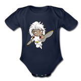 Character #5 Organic Short Sleeve Baby Bodysuit - dark navy
