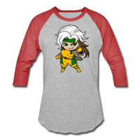 Character #6 Baseball T-Shirt - heather gray/red