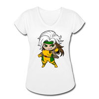 Character #6 Women's Tri-Blend V-Neck T-Shirt - white