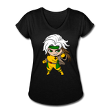 Character #6 Women's Tri-Blend V-Neck T-Shirt - black
