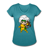 Character #6 Women's Tri-Blend V-Neck T-Shirt - heather turquoise