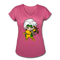 Character #6 Women's Tri-Blend V-Neck T-Shirt - heather raspberry