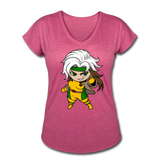 Character #6 Women's Tri-Blend V-Neck T-Shirt - heather raspberry