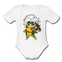 Character #6 Organic Short Sleeve Baby Bodysuit - white