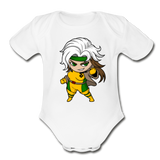 Character #6 Organic Short Sleeve Baby Bodysuit - white