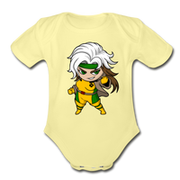 Character #6 Organic Short Sleeve Baby Bodysuit - washed yellow