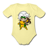 Character #6 Organic Short Sleeve Baby Bodysuit - washed yellow