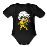 Character #6 Organic Short Sleeve Baby Bodysuit - black