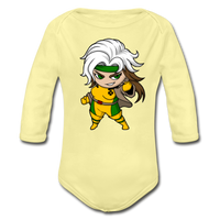 Character #6 Organic Long Sleeve Baby Bodysuit - washed yellow