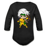 Character #6 Organic Long Sleeve Baby Bodysuit - black