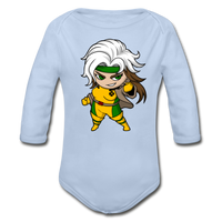 Character #6 Organic Long Sleeve Baby Bodysuit - sky