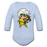 Character #6 Organic Long Sleeve Baby Bodysuit - sky