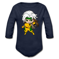 Character #6 Organic Long Sleeve Baby Bodysuit - dark navy