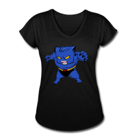 Character #7 Women's Tri-Blend V-Neck T-Shirt - black