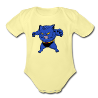 Character #7 Organic Short Sleeve Baby Bodysuit - washed yellow