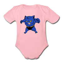 Character #7 Organic Short Sleeve Baby Bodysuit - light pink