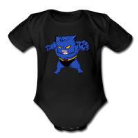 Character #7 Organic Short Sleeve Baby Bodysuit - black