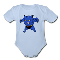 Character #7 Organic Short Sleeve Baby Bodysuit - sky