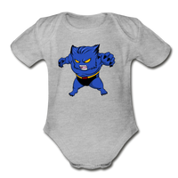 Character #7 Organic Short Sleeve Baby Bodysuit - heather gray