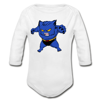 Character #7 Organic Long Sleeve Baby Bodysuit - white
