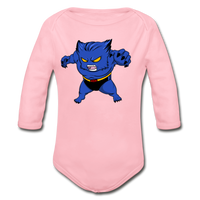 Character #7 Organic Long Sleeve Baby Bodysuit - light pink