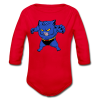 Character #7 Organic Long Sleeve Baby Bodysuit - red