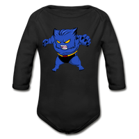 Character #7 Organic Long Sleeve Baby Bodysuit - black