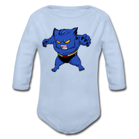 Character #7 Organic Long Sleeve Baby Bodysuit - sky