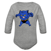 Character #7 Organic Long Sleeve Baby Bodysuit - heather gray