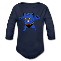 Character #7 Organic Long Sleeve Baby Bodysuit - dark navy