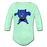 Character #7 Organic Long Sleeve Baby Bodysuit - light mint