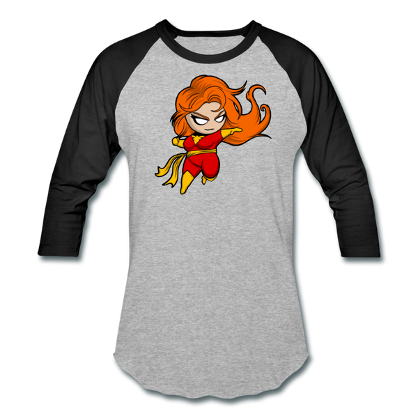 Character #8 Baseball T-Shirt - heather gray/black