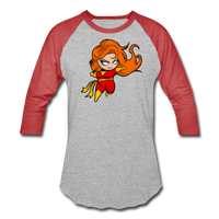 Character #8 Baseball T-Shirt - heather gray/red